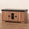 Baxton Studio Valina Upholstered 2-Door Wood Shoe Storage Bench 155-9279